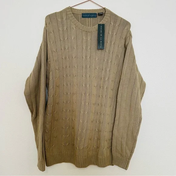 New Oscar De La Renta Classic Knit Crewneck Sweater